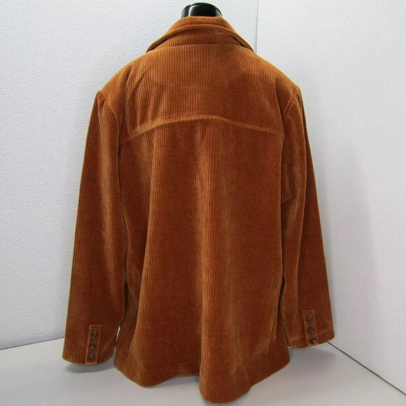 NEW STACY LONDON Womens Jacket Tobacco Orange Button Front  Corduroy Size 1X - Picture 3 of 8